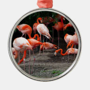 Tropical Beach Birds Destiny Flamingos Metal Tree Decoration