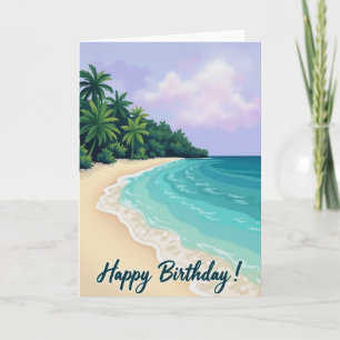 Tropical Beach Birthday Card
