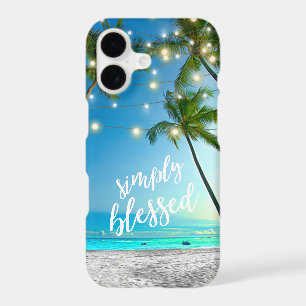 Tropical Beach Blessed Palm Trees String Lights