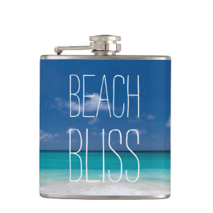 Tropical Beach Bliss Carribbean Holiday Hip Flask