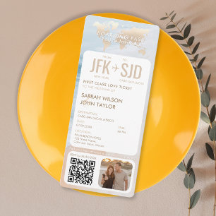 Tropical Beach Boarding Pass Ticket Destination Invitation