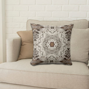 tropical beach boho chic tribal macrame crochet cushion