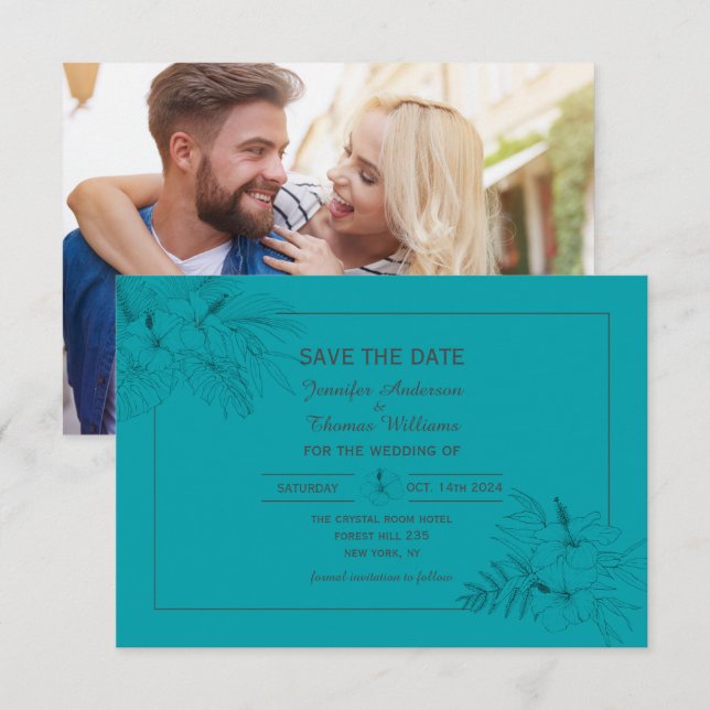 Tropical Beach  Boho Summer   Save The Date (Front/Back)