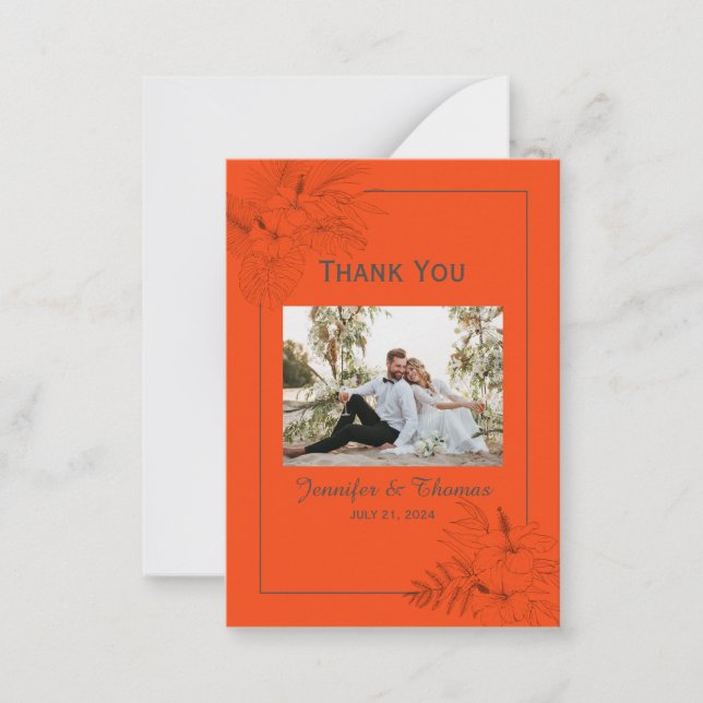 Tropical Beach Boho Summer Thank You   Card (Front)