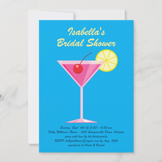 Tropical Beach Bridal Shower Invitation (Front)