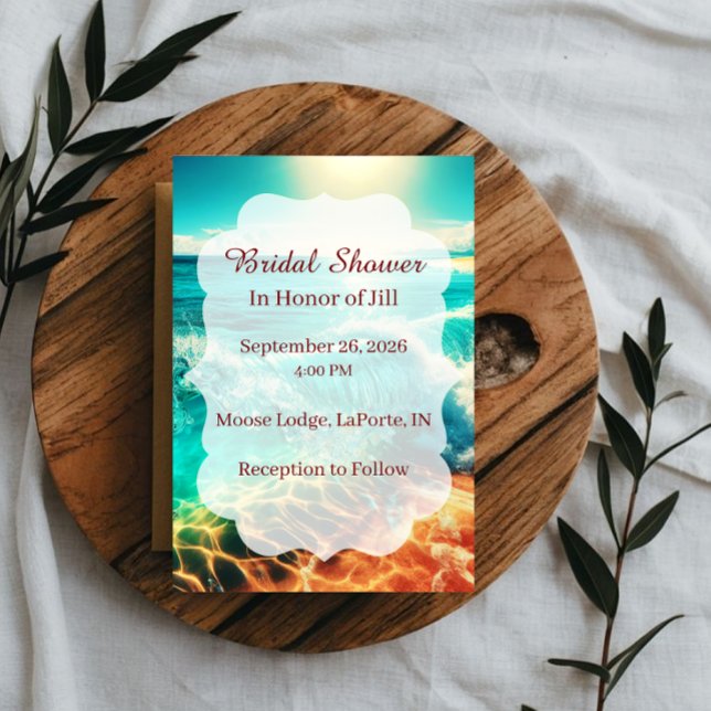 Tropical Beach Bridal Shower Invitation (Creator Uploaded)
