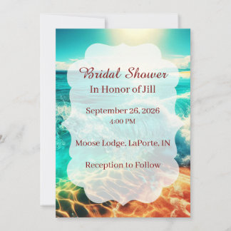 Tropical Beach Bridal Shower Invitation