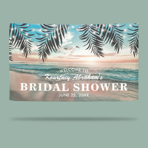 Tropical Beach Bridal Shower   String of Lights Banner