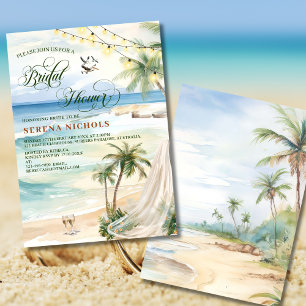 Tropical Beach Bridal Wedding Shower Hen Party Invitation