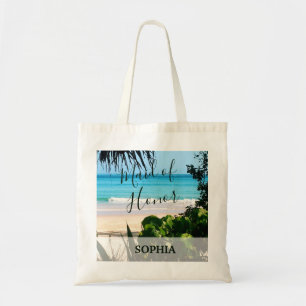 Tropical Beach Bridesmaid Ocean Blue Summer Tote Bag