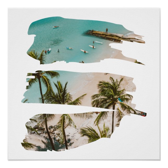Tropical Beach Brush Strokes Poster (Front)