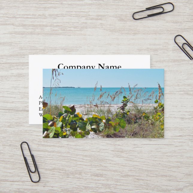 Tropical Beach Business Card (Front/Back In Situ)