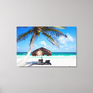 Tropical beach canvas print