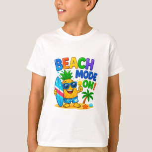 🏄 Tropical Beach Cartoon For Summer Kids 🌴 T-Shirt