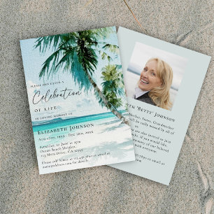 Tropical Beach Celebration of Life Memorial Invitation