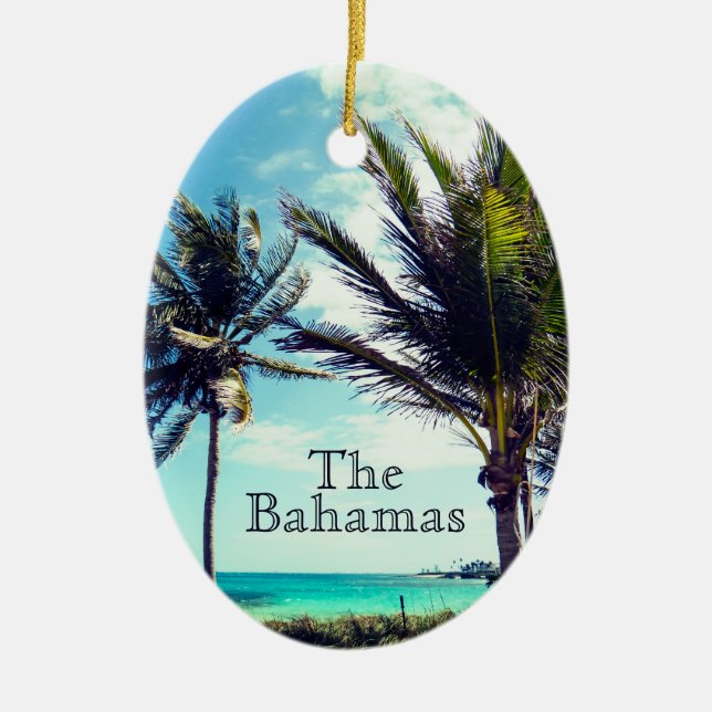 Tropical Beach Ceramic Tree Decoration (Front)