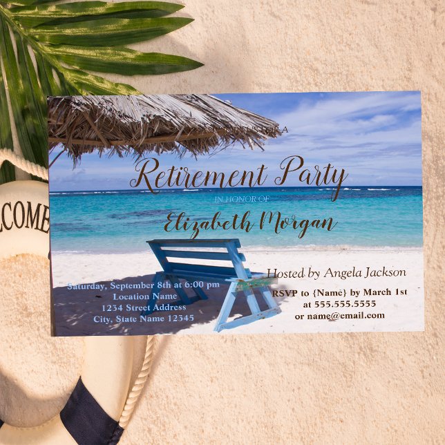 Tropical Beach ,Chair Retirement Party Invitation (Creator Uploaded)