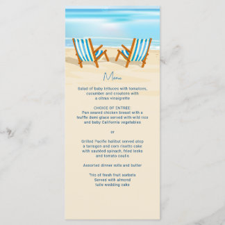 Tropical Beach Chairs Wedding Menu