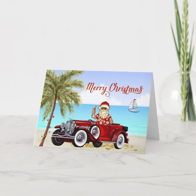 Tropical Beach Christmas Card Duesenberg (Front)
