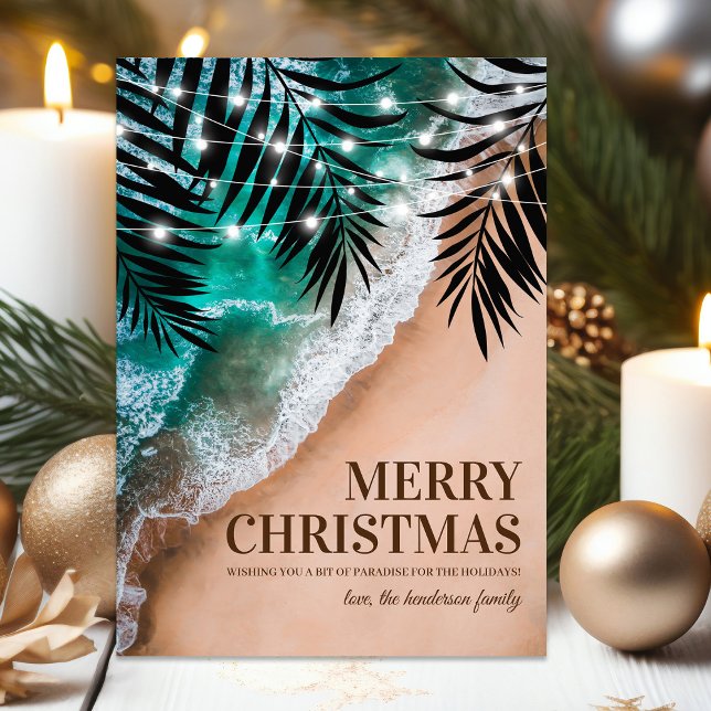 Tropical Beach Christmas Holiday Card (Creator Uploaded)