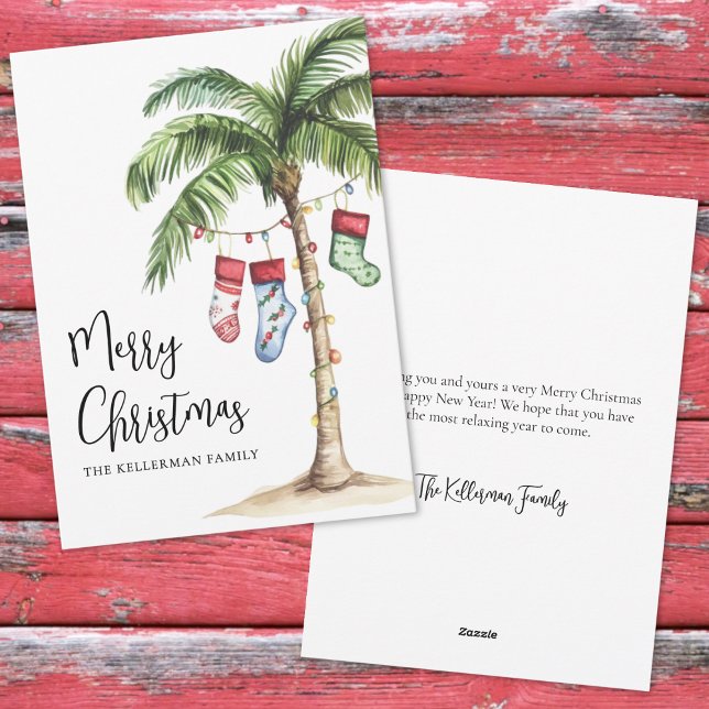 Tropical Beach Christmas Holiday Card (Tropical Beach Christmas Holiday Card)