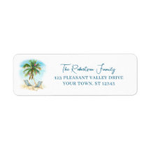 Tropical Beach Christmas In July Return Address