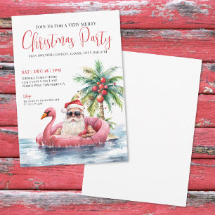 Tropical Beach Christmas Party Invitation