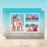 Tropical Beach Christmas Photo Holiday Card<br><div class="desc">Share your favourite beach vacation or warm weather photos with this fun tropical beach sand and sea Christmas holiday card with your message in chic white lettering. Select Matte for heaviest paper and high definition for best print quality.</div>