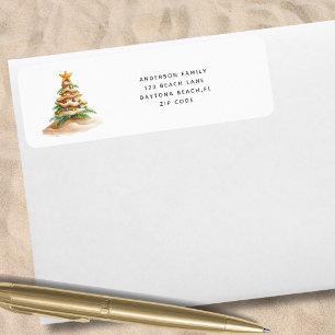Tropical Beach Christmas Return Address
