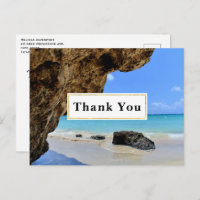 Tropical Beach Coast with a Big Rock Thank You