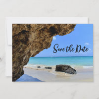 Tropical Beach Coast with a Big Rock Wedding