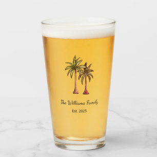 Tropical Beach Coastal Palm Trees Summer Glass
