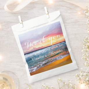 Tropical Beach Coastal Sunset Ocean Wedding Favour Bags