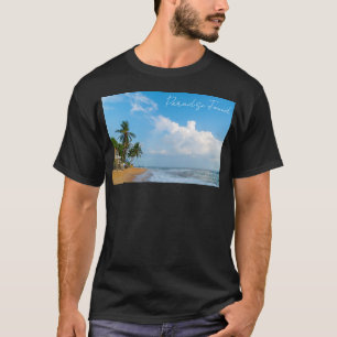 Tropical Beach Coastline and Palms Ocean View T-Shirt