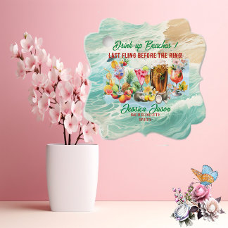 Tropical Beach Cocktails Fruits Bachelorette Party Favour Tags