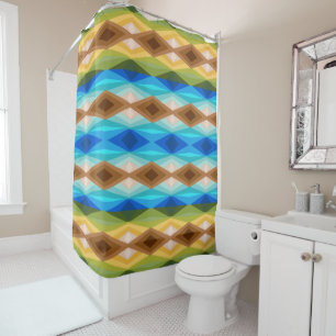 Tropical Beach Coloured Kaleidoscope Abstract Art Shower Curtain