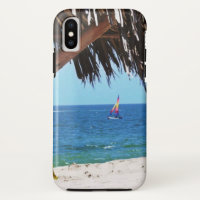 Tropical Beach Colourful Sailboat