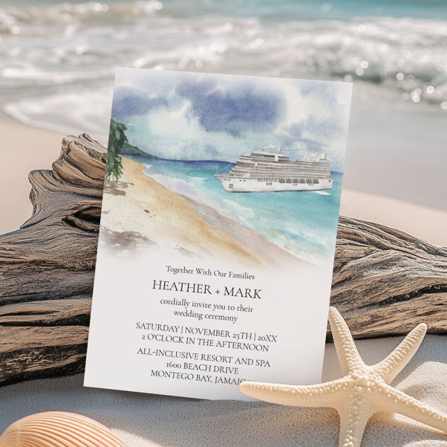 Tropical Beach Cruise Wedding Invite (Creator Uploaded)