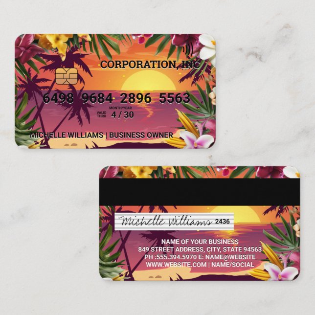 Tropical Beach | Debit Card Style (Front/Back)