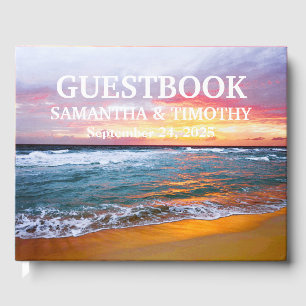 Tropical Beach Destination Coastal Ocean Wedding Guest Book