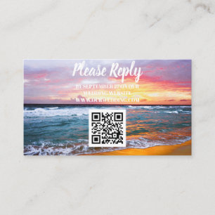 Tropical Beach Destination Coastal Wedding Enclosure Card