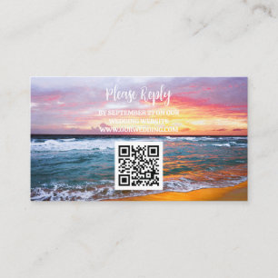 Tropical Beach Destination Coastal Wedding Enclosure Card
