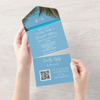 Tropical Beach Destination Elegant RSVP QR Code