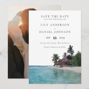 Tropical Beach Destination Photo Wedding Save The Date