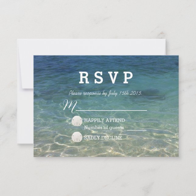 Tropical Beach Destination Summer Wedding RSVP (Front)