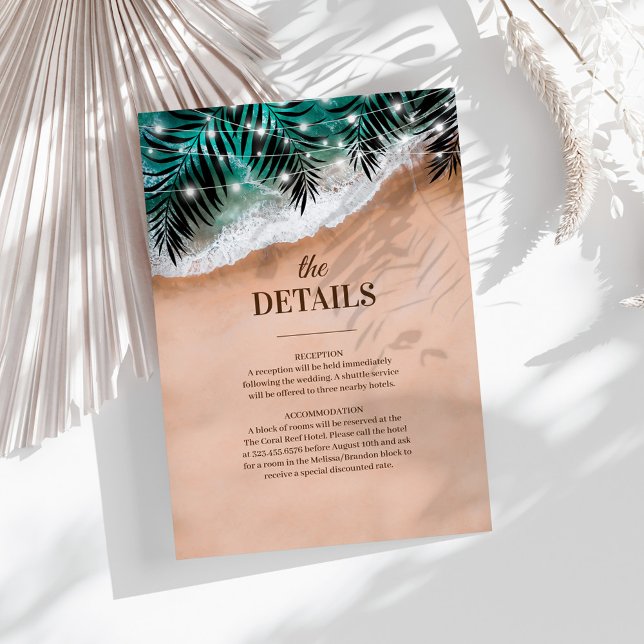 Tropical Beach Destination Wedding Details Enclosure Card (Creator Uploaded)