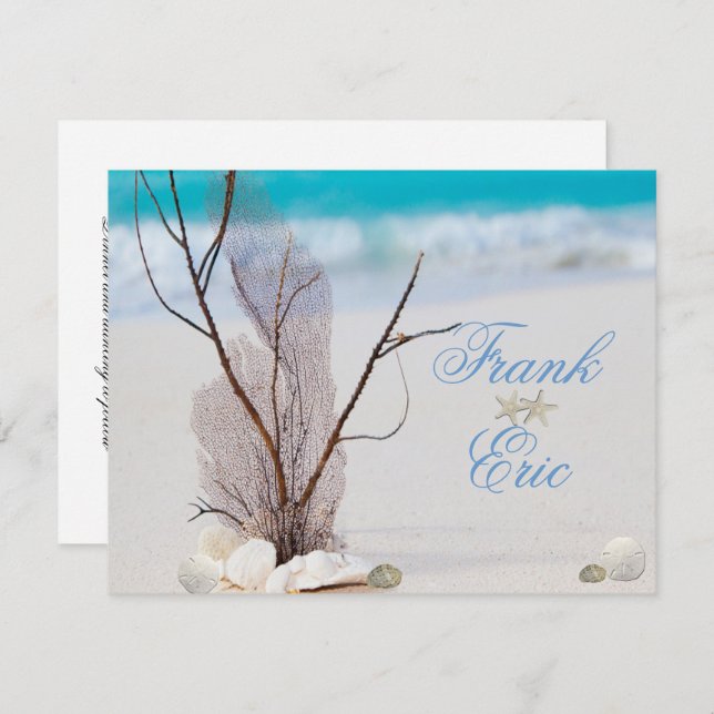 Tropical, Beach, Destination Wedding Invitation (Front/Back)