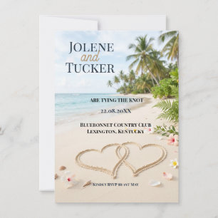 Tropical Beach Destination Wedding Invitation