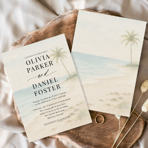 Tropical Beach Destination Wedding  Invitation