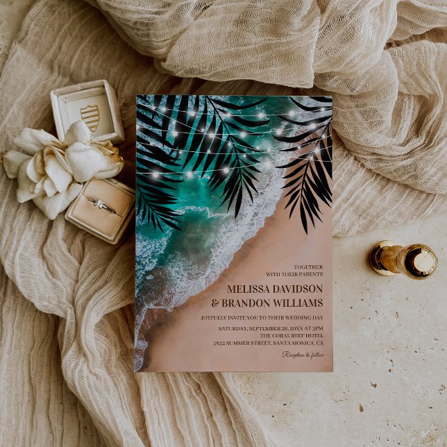 Tropical Beach Destination Wedding Invitation (Creator Uploaded)